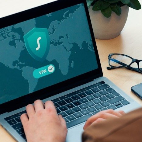 Stylized image representing security and data protection with suitable icons.