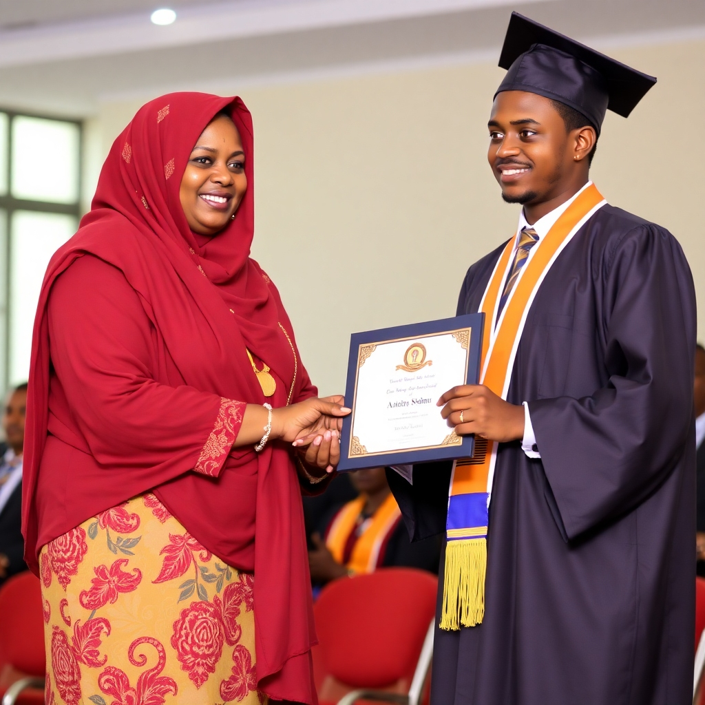 Image of the Dean of Academic Affairs, showcasing their welcoming demeanor and professionalism. The setting should be a professional environment, reflecting the university's prestige.