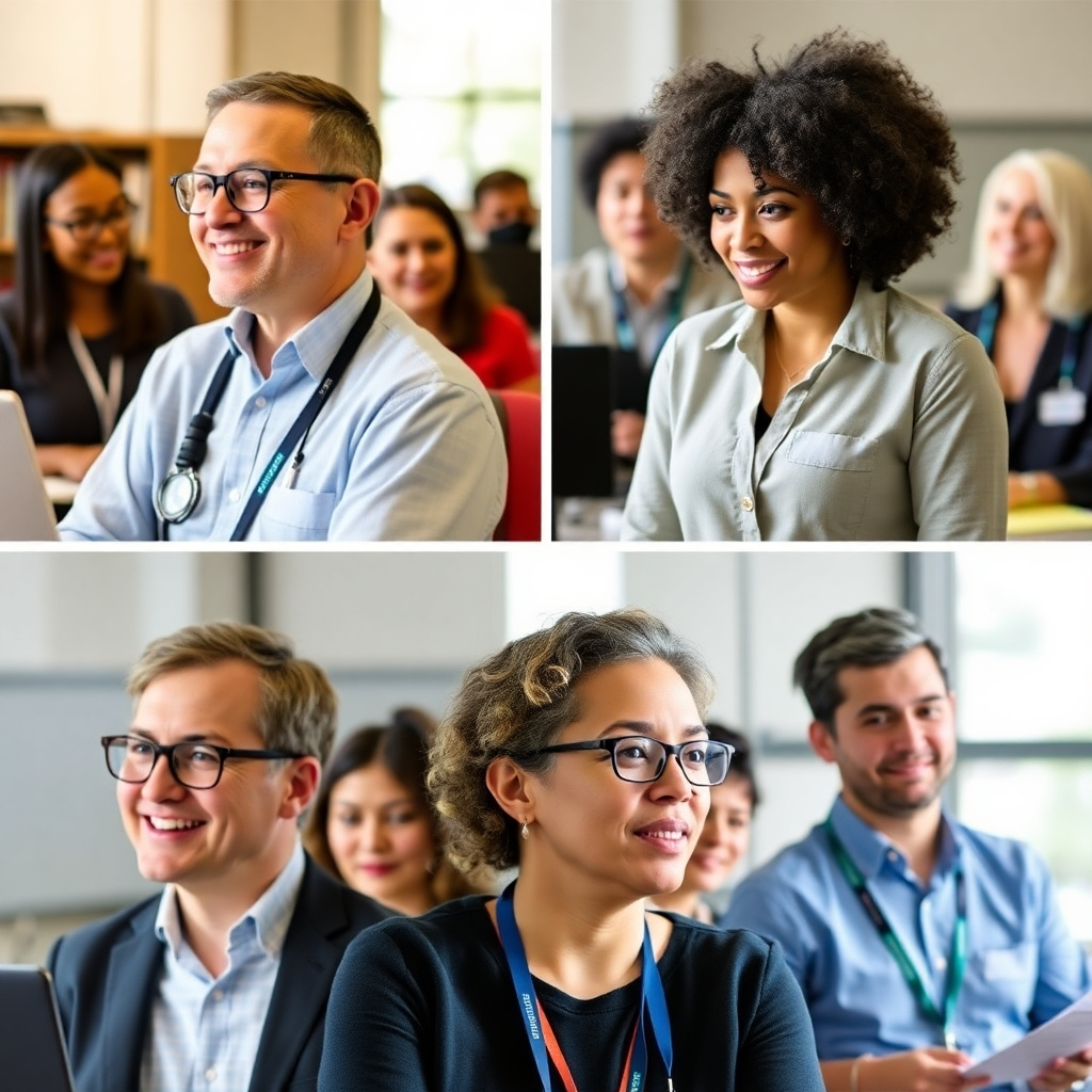 Image showcasing professors in diverse settings, highlighting their expertise and collaborative nature.