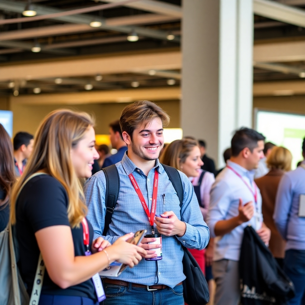 Image showcasing students engaging in networking events, or attending industry conferences.